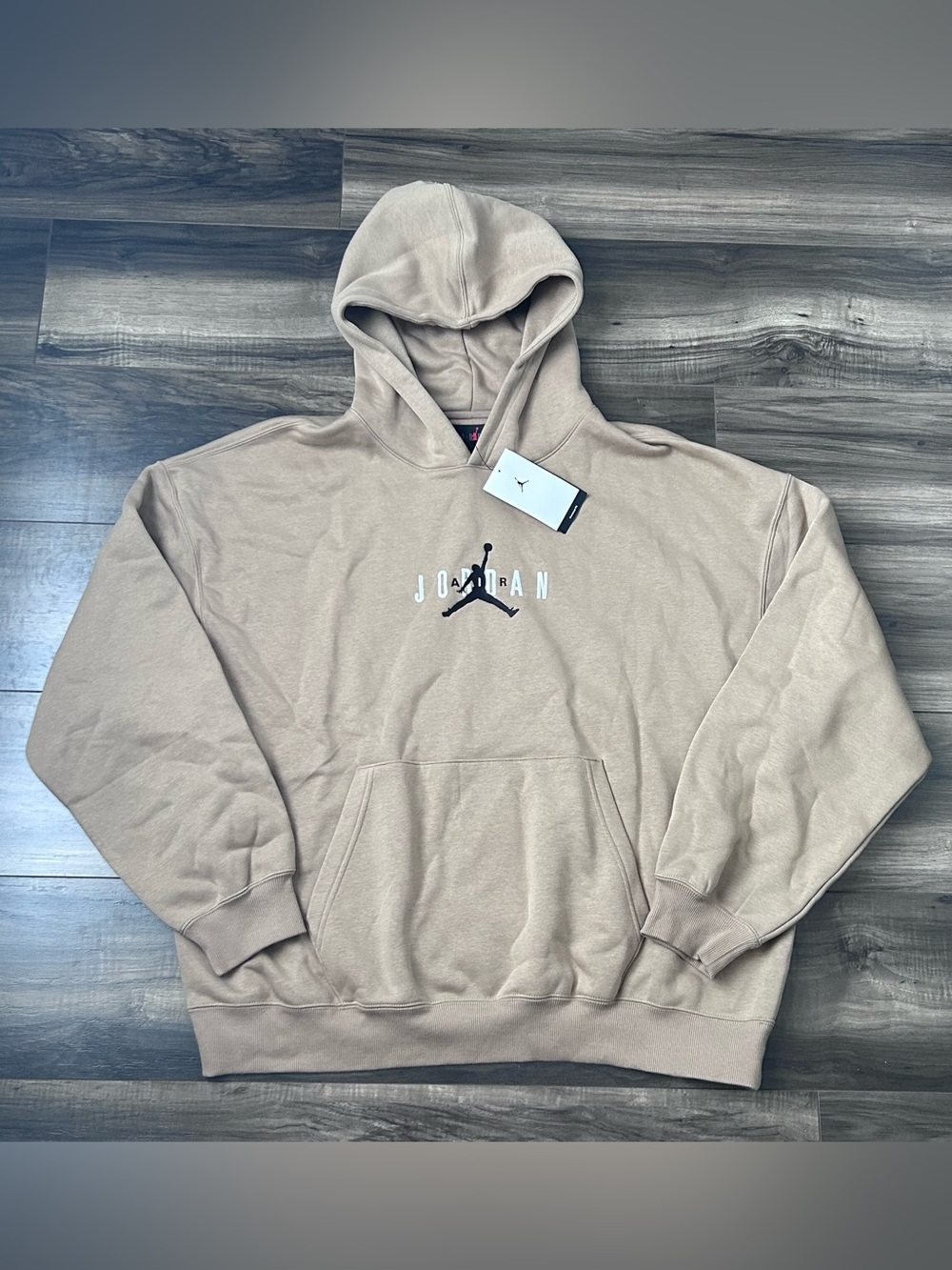 Nike Air Jordan Fleece Lined Pullover Hoodie Mens Size XL Beige/Brown IB909-257